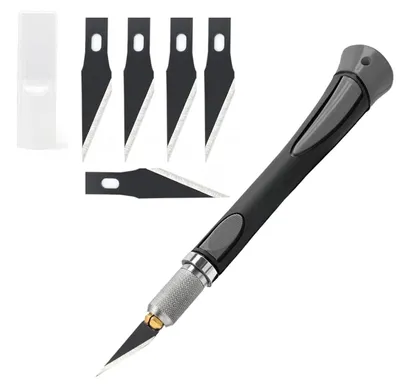 Bastelmesser-Set mit 5 Klingen, Präzisions-Schnitzmesser, Cutter, Hobbymesser