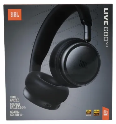 Obrázek produktu pro JBL Live 680NC, Kabelový a bezdrátový, 10 - 40000 Hz, Hovory/hudba, 231,16 g, Sluchátka s mikrofonem, Černá