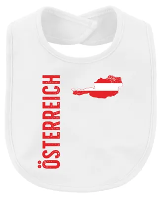 Produktbild von Österreich Flagge Fußball Fan EM WM Retro Europameisterschaft Wien Baby Lätzchen, Weiß