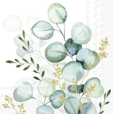 Produktbild von EUCALYPTUS BOUQUET Gold Cocktail-Servietten C1036609