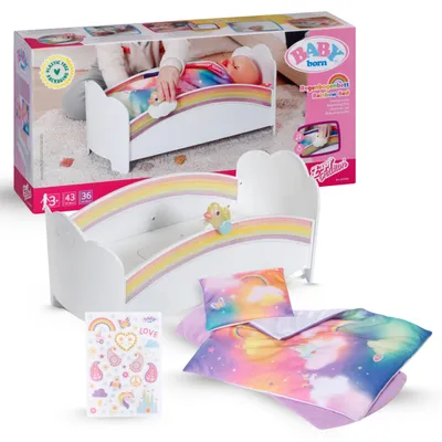 Produktbild von BABY born Regenbogenbett mit Regenbogenlichtern und Einschlafmelodie