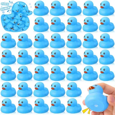 Produktbild von Badeenten Set 48 Stück blau Mini Enten schwimmend Badewanne Kinder Spielzeug Party Baby Shower Deko