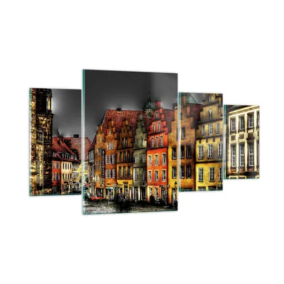 Produktbild von Bilder auf glas - Bunte Häuser historische Denkmäler - 160x90cm - Glasbilder - Wandbilder - Kunstdruck - Wanddekoration aus Glas - Glas Bilder - Wandbild auf Glas - GDL160x90-0251