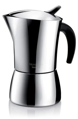 Espressomachine für 6 Tassen, Edelstahl, 1000 W, 140 ml, für alle Herdarten
