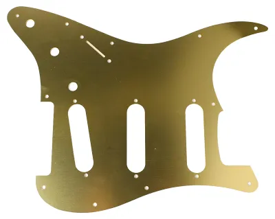 Imagen del producto de Placa frontal de aluminio para guitarra eléctrica, aleación de protección contra arañazos, panel de cubierta, accesorio para instrumentos, color dorado