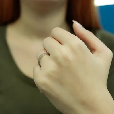Produktbild von Vorsteckring 0,18 Carat Diamant halbrund Memoire Ring 14 Karat Weißgold - 59 (18,80 mm)