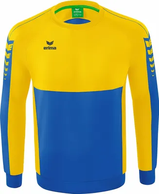 Produktbild von Erima Six Wings Sweatshirt New Royal/Gelb Junior - 152