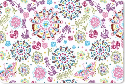 Produktbild von MuchoWow® Schreibtischunterlage Regenbogen - Blumen - Schmetterling - Design 60x40 cm - XXL Mauspad - Großes Mauspad