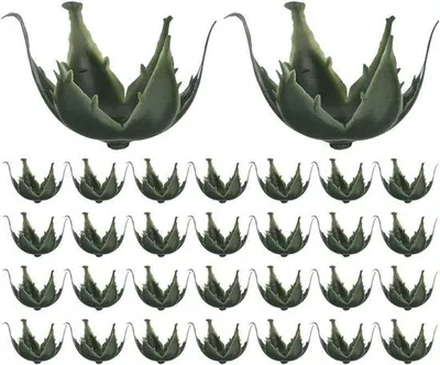 Image de Lot d'accessoires floraux en plastique - Fleurs vertes et œillets - Décoration - 30 pièces