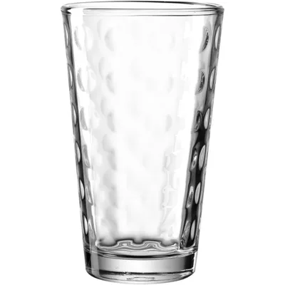 Produktbild von Leonardo Optic Trink-Gläser 4er Set, spülmaschinengeeignete Saft oder Wasser Gläser, Trink-Becher aus Glas mit Muster, 540 ml, 012548