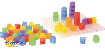 Produktbild von Eduplay Zählsteine - transparente Stapelbausteine Set 100 Stück - Lernspielzeug