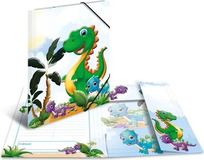 Produktbild von Sammelmappen A4 Karton Dinos Packung mit 3 Stück