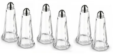 Produktbild von FACKELMANN Pfeffer-/Salzstreuer Glas mit Edelstahl-Kappe, Höhe: 110 mm