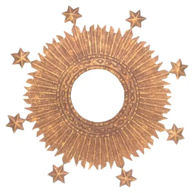Imagen del producto de Espejo de pared con diseño de espiral, con 8 estrellas, de 35 cm