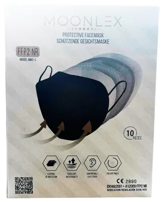 Produktbild von Moonlex FFP2 Masken SCHWARZ - Europe (10 Sück)
