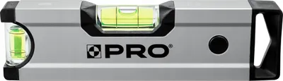 Produktbild von PRO600 Taschenwasserwaage eloxiert silber mit Magnet 17 cm