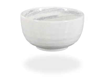 Obrázok produktu pre Originálna japonská miska na matcha / miska na čaj matcha 450 ml, biela/sivá