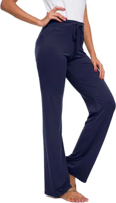 Produktbild von OURCAN Damen Jogginghosen für Yoga Locker Weite Beinabschlüsse Navy Blue M