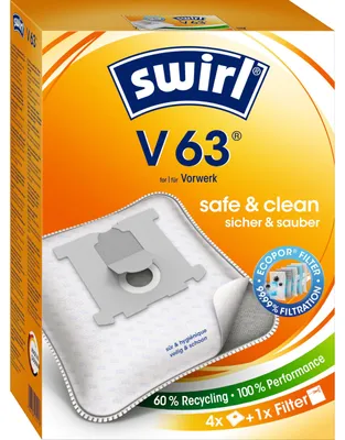 Immagine prodotto di swirl® 559091 4 swirl® MicroPor Filtration V 63 Staubsaugerbeutel