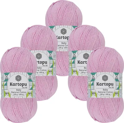 0,5kg Kartopu Baby Natural Cotton Häkelgarn Strickgarn Acryl-Baumwolle babyrosa