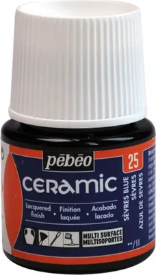Zdjęcie produktu dla Farba ceramiczna Pebeo, 45 ml, 25 Sevres Blue