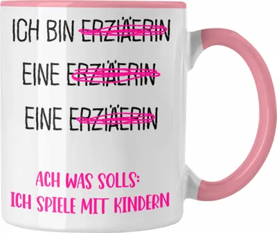 Produktbild von Trendation - Tasse Geschenk für Erzieherin Spruch Kindergärtnerin Geschenkidee (Rosa)