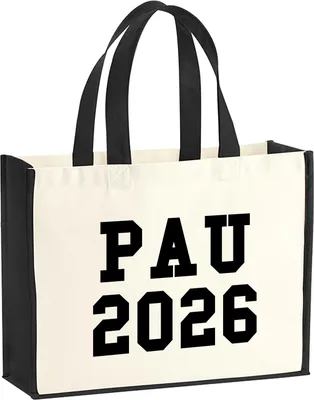 Produktbild von Huuraa Jutetasche PAU 2026 Abschluss Spanien 21 Liter Black Jute und Baumwolle Einkaufstasche Geschenkidee
