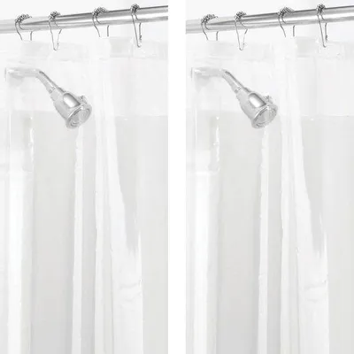 Produktbild von Famanu Duschvorhang Set 2 Stück - Wasserabweisend und Schnell Trocknend - Transparent