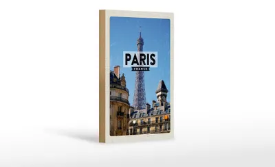 Produktbild von Holzschild Reise 12x18 cm Paris Frankreich Eiffelturm Stadt