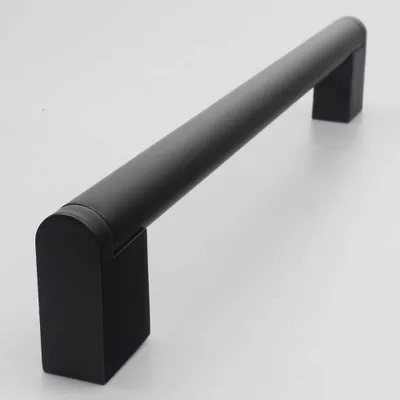Produktbild von [Handgriffshop] Luuk Möbelgriff Schwarz 192 mm Küchengriff Schrankgriff Schubladengriff Möbelbeschlag Lochabstand 192mm Griff Schwarz-Matt