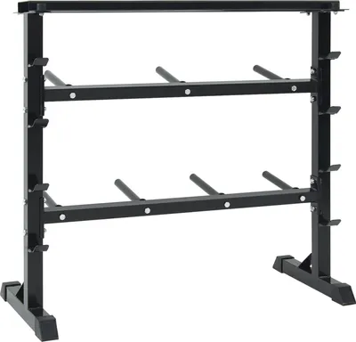 Zdjęcie produktu dla vidaXL Stojak na hantle czarny 99 x 45 x 95,5 cm Stal malowana proszkowo