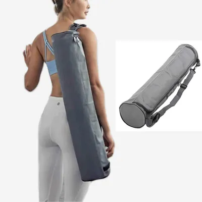 Imagen del producto de Bolsa para esterilla de yoga, impermeable, fabricada en tejido Oxford, de color gris, ideal para fitness y pilates