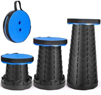 Obrázek produktu pro Skládací berlička s nastavitelnou výškou – přenosná mini teleskopická berlička – lehká kempingová berlička – stabilní pro venkovní použití – nosnost až 180 kg – ideální pro turistiku/oslavu – skládací berlička