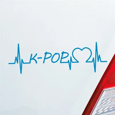 Produktbild von HUURAA! Auto Aufkleber K-POP Puls Herzschlag Fun Sticker Heckscheibenaufkleber Autoaufkleber mit Musik Motiv 19x6cm