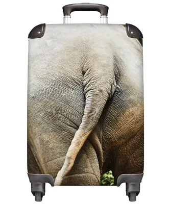 Produktbild von MuchoWow® Koffer Handgepäck Trolley Rollkoffer Kleine Reisekoffer mit 4 Rollen - Elefant - Tiere - Grau - Natur - Cabin Size < 55x40x23 cm & 55x40x20 cm - Fotokoffer - Kabinenkoffer - Boardgepäck - Reise-Box - Reisekoffer - Reisegepäck - Koffer mit Bild - Trolley für Kinder
