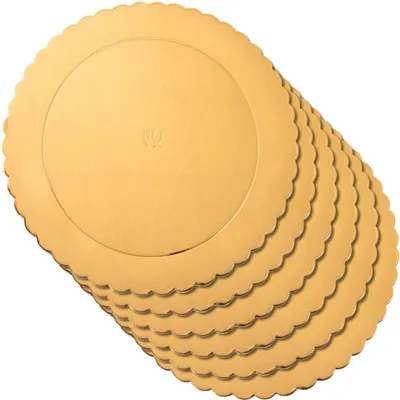 Produktbild von Orion | Tortenboden - Tortenplatte - Tortenunterlage und Kuchenunterlage - Goldfarben - Rund - 26 cm - 6 Stück
