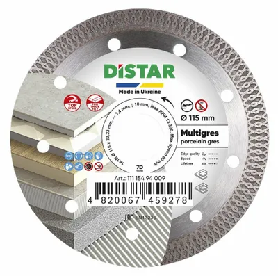 Diamant-Trennscheibe DISTAR Multigres 115 x 1,4 x 10 x 22,23 mm für Keramik und Gres