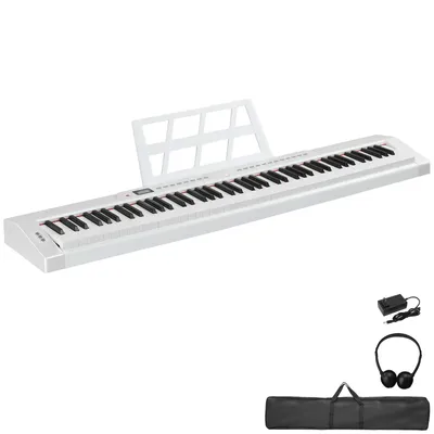 Produktbild von FCH Digitales Piano Keyboard 88 Tasten, tragbares elektronisches Musikinstrument, MIDI Bluetooth,für Kinder und Anfänger, mit Tragetasche,Weiß