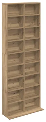 Image de vidaXL Étagère CD Artisan en chêne, 65 x 23,5 x 175 cm, en panneaux de particules