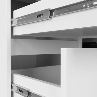 Produktbild von Akord Linker Eckschreibtisch 3 Schubladen 1 Schrank Eiche Rzemieślnik 155X85X77 Cm