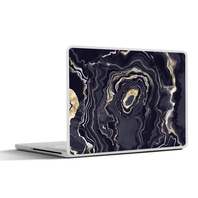 Produktbild von MuchoWow® Laptop Aufkleber Sticker Cover Marmor - Geode - Achat - Gold 32.5x23.5 cm - Sticker für Laptop - Selbstklebend
