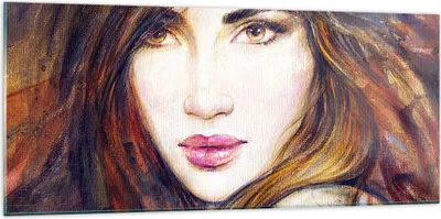 Produktbild von Bilder auf glas - Frau Gesicht Lippen - 120x50cm - Glasbilder - Wandbilder - Kunstdruck - zum Aufhängen bereit - Wanddekoration aus Glas - Glas Bilder - Wandbild auf Glas - Einteilig - GAB120x50-3986