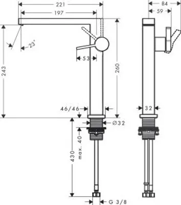 Zdjęcie produktu dla HANSGROHE 73073140 WTM Tecturis E 240 Fine CoolStart