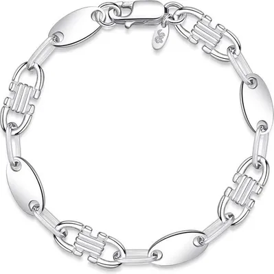 Produktbild von SILBERKETTEN STORE Plattenkette Armband (Steigbügelarmband) 8,5mm - 925 Silber - 18cm