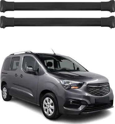 Image de Barres de toit transversales pour Opel E Combo 2018-2025 Aluminium Noir