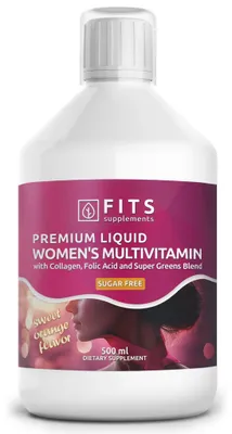 Image de Multivitamines liquides pour femmes, sans sucre, 500 ml