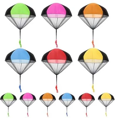 Produktbild von 12 Stuks Buitenspeelgoed Parachute voor Kinderen, Winddoppen voor Feestjes und Geburtstagspartys