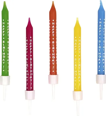 Produktbild von Tortenkerzen mit der Aufschrift Happy Birthday 10 St.
