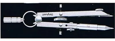 Image de Outil de dessin de précision - Compas à angle - Tracé de cercles - Stylet intégré - 96 mm - Argent