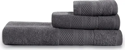 Produktbild von Mijolnir, Piramit - Anthracite, Anthrazit, Handtuchset (3-teilig), 100% BAUMWOLLE, 90 x 150 cm